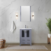Dark Grey Bath Vanity 24 in. W x 18.25 in. D