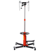 Hydraulic 2-Stage Transmission Jack 1660lbs Capacity Red Steel 360° Swivel