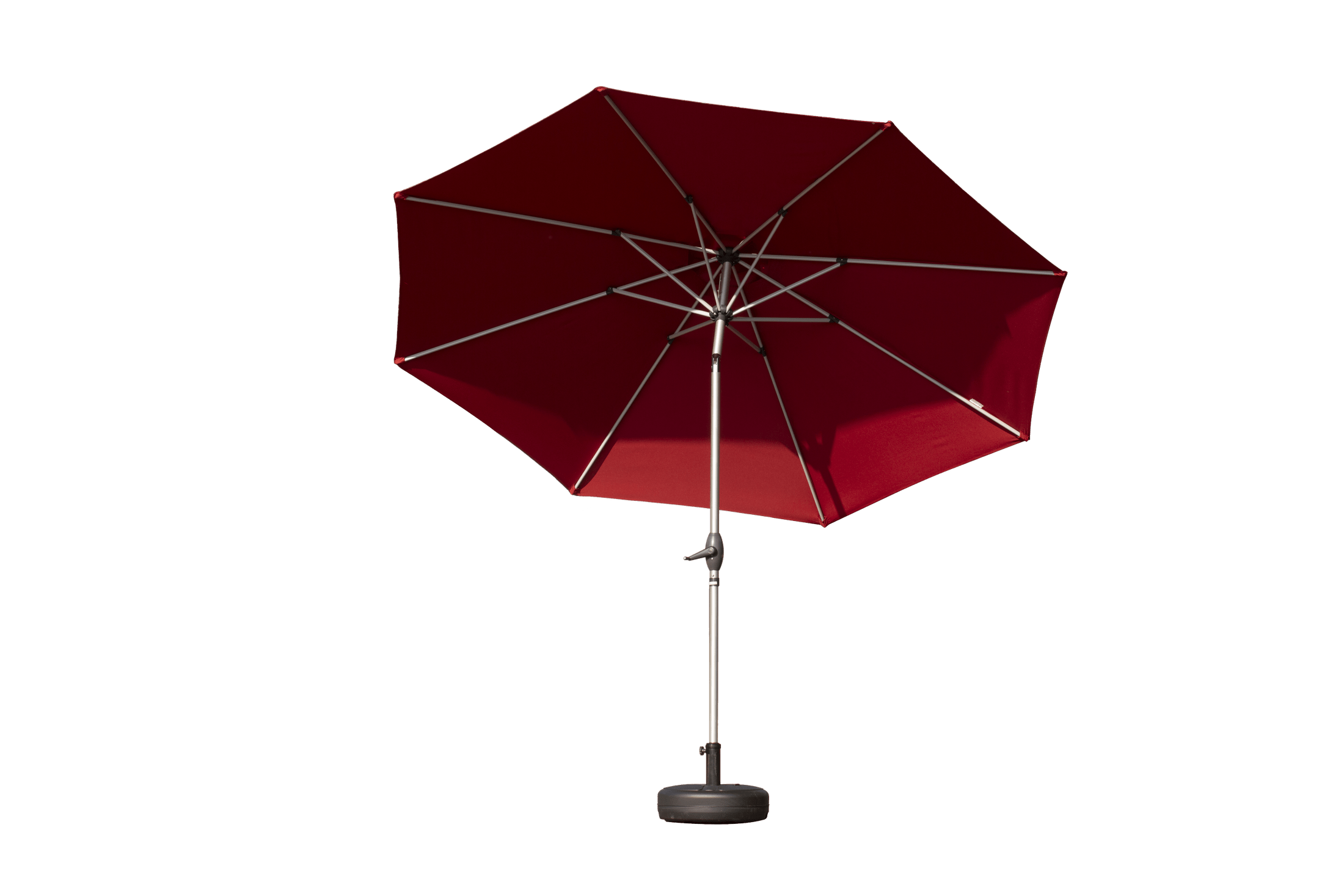 9FT Patio Umbrella, Outdoor Table Umbrella with Push Button Tilt and Crank, UV Protection Waterproof Market Sun Umbrella with 8 Sturdy Ribs for Garden, Deck, Backyard, Pool (Brick red)