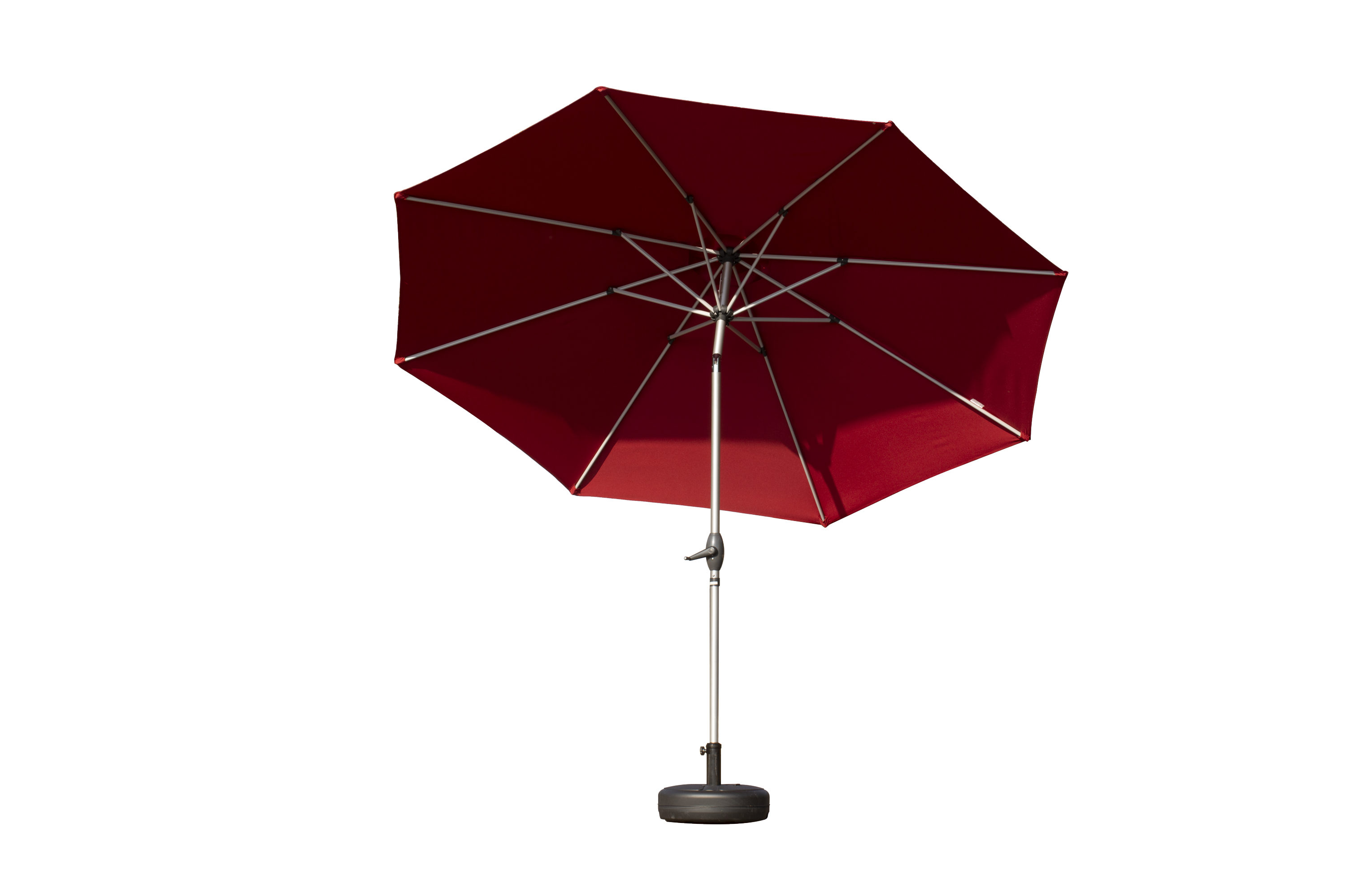 10FT Patio Umbrella, Outdoor Table Umbrella with Push Button Tilt and Crank, UV Protection Waterproof Market Sun Umbrella with 8 Sturdy Ribs for Garden, Deck, Backyard, Pool (Brick red)
