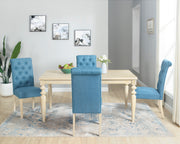 Amonia 5-piece Dining Set, Turned-Leg Dining Table with 4 Tufted Chairs