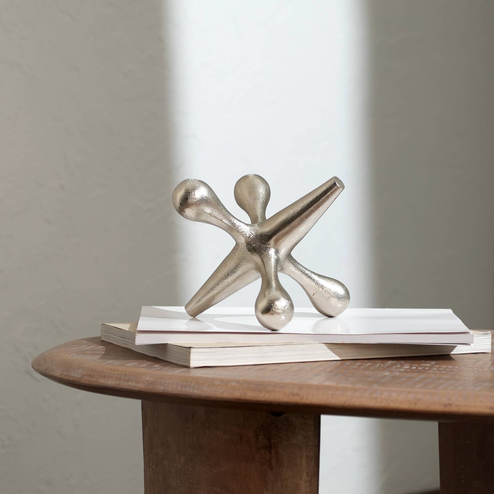 Decorative Cast Aluminium Silver Color Jack Paperweight