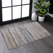 LOOM & LUXE Collection 2X3 Ivory/Blue /Striped Non-Shedding Living Room Bedroom Dining Home Office Stylish and Stain Resistant Area Rug