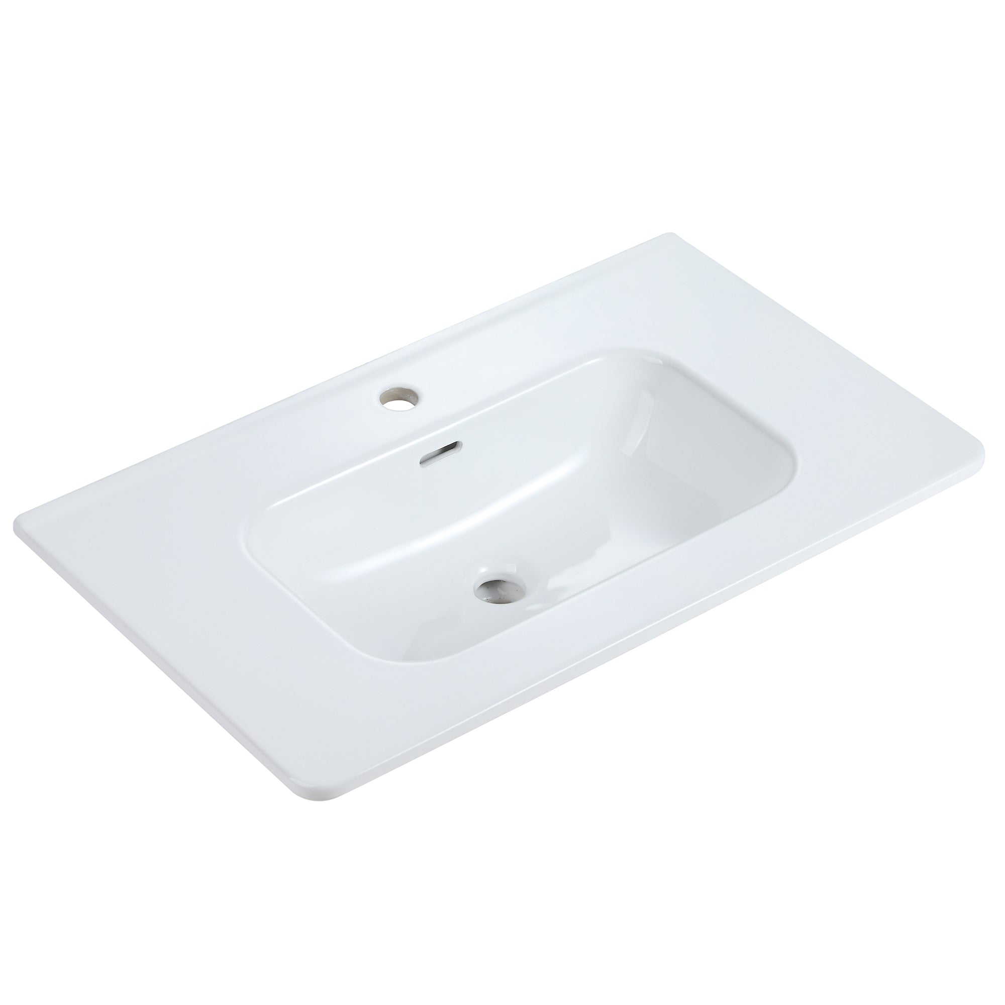 BB04-30-301, Integrated white ceramic basin, drain not included