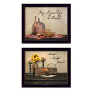 'Twice Blessed Collection' 2-Piece Vignette By Susan Boyer, Printed Wall Art, Ready To Hang Framed Poster, Black Frame