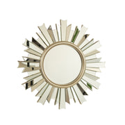 26'' HenGis Mirror, Wall-mounted Sunburst-shaped PU Art Decorative Mirror, Suitable for Bathroom, Bedroom, Living Room, Corridor, Entryway, etc.