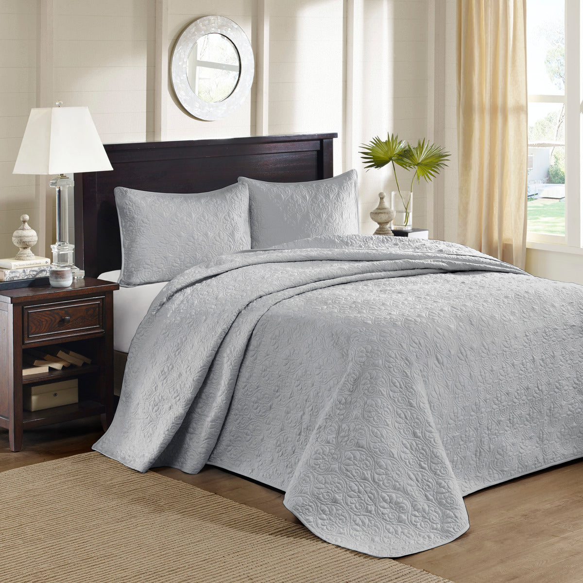 Reversible Quilt Set Grey Twin/Twin XL