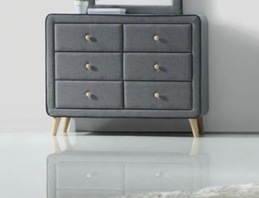Valda Light Gray Fabric Dresser