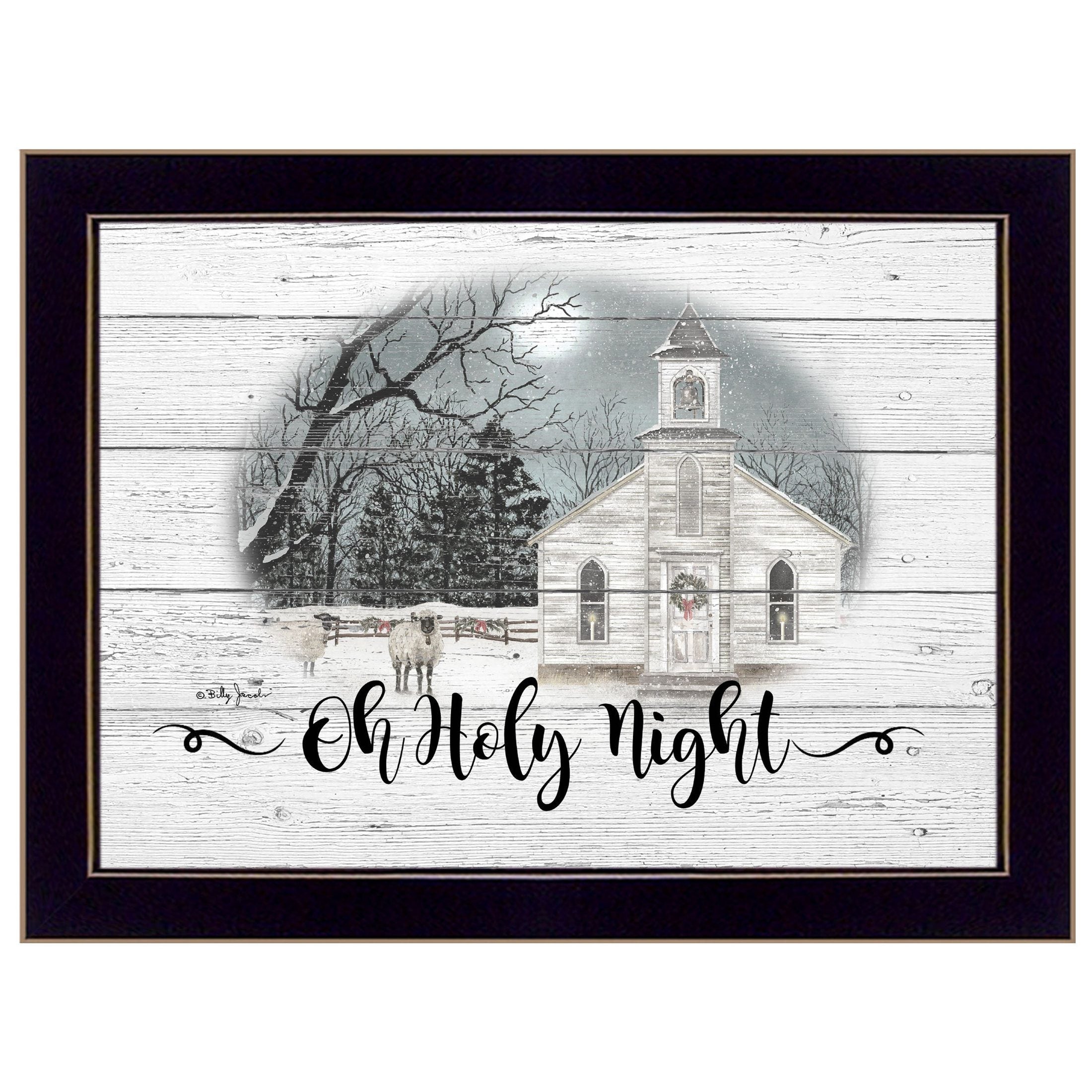'OH HOLY Night' By' By Billy Jacobs, Ready to Hang Framed Print, Black Frame