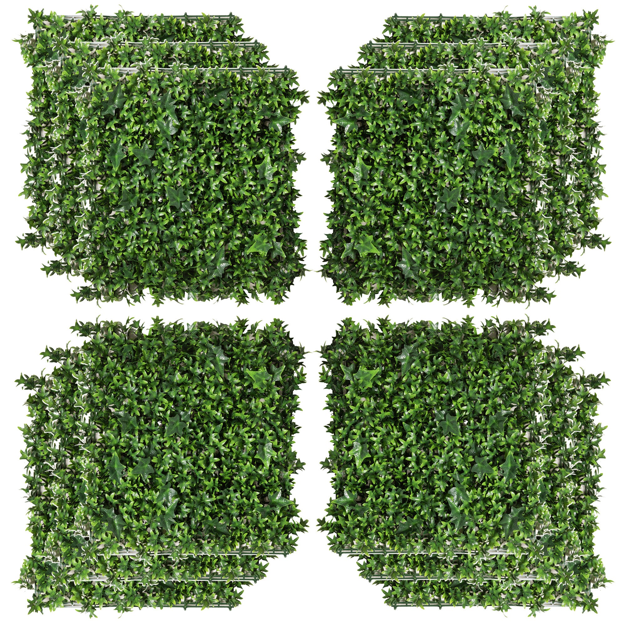 Artificial Grass Wall Panel Backdrop, 12 20' x 20' Boxwood UV Protection Privacy Coverage Panels for Indoor & Outdoor Decor, Wall & Fence Covering, Sweet Potato, Green