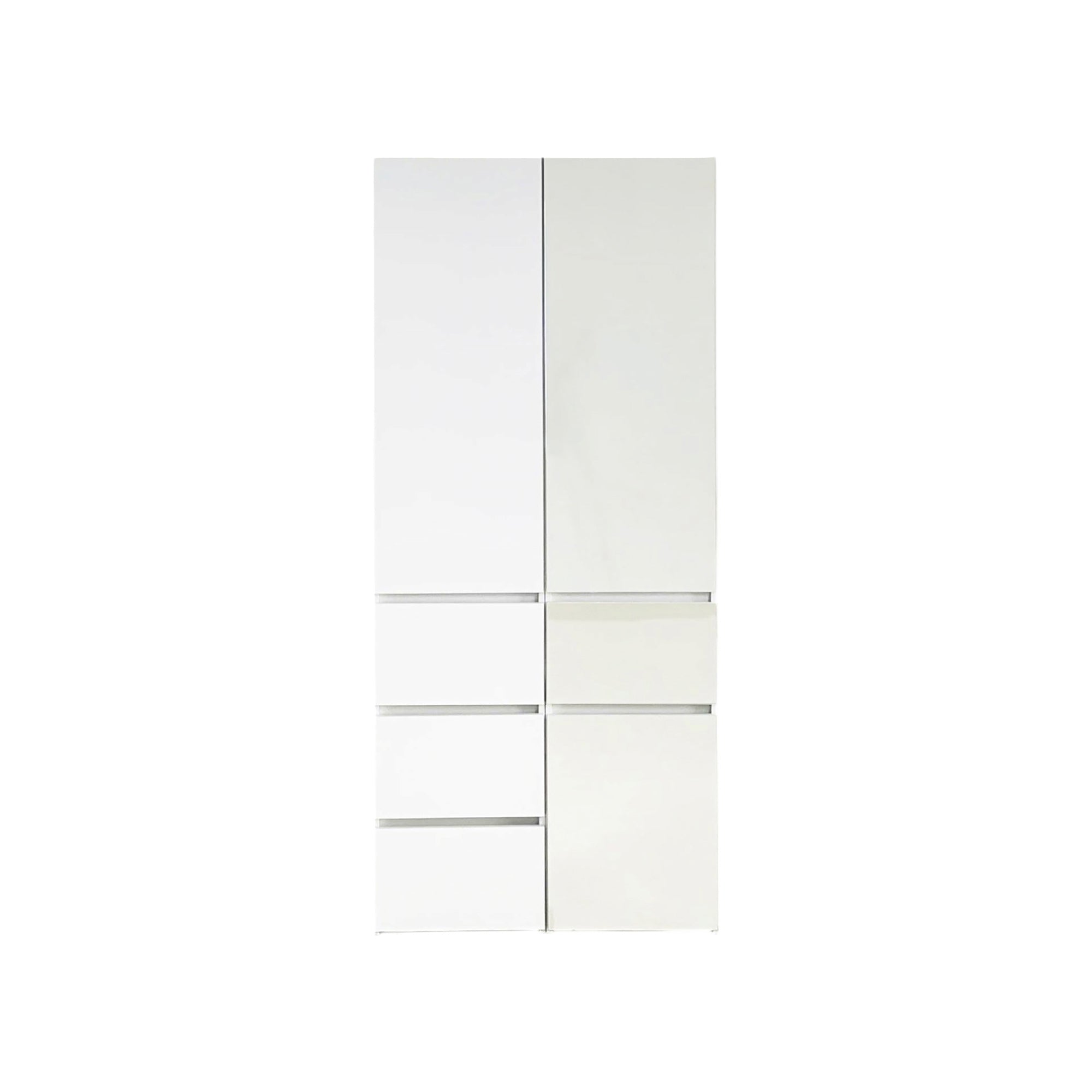 Elise Modular Wood Closet System with Mirror in White - Customizable Storage Solution