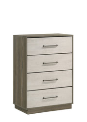 Gem Modern Style 4-Drawer Chest Made with Wood in Beige & Brown