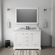 White Double Bath Vanity 48 in. W x 22 in. D, with Cultured Marble Top