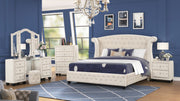 SOPHIA Crystal Tufted Full 5 Pc Vanity Bedroom Set Made with Wood in Cream(CA INVENTORY)