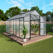 Newly marketed Gain height windproofaluminum greenhouse 8x14 FT Polycarbonate Greenhouse Raised Base and Anchor Aluminum Heavy Duty Walk-in Greenhouses for Outdoor Backyard in All Season
