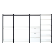 Fiona Freestanding 4 Tower Walk-in Closet System White Wood Metal 143 in.