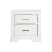 White Finish Sleek Design Nightstand with Two Storage Drawers Transitional Style Bedroom Furniture 1pc