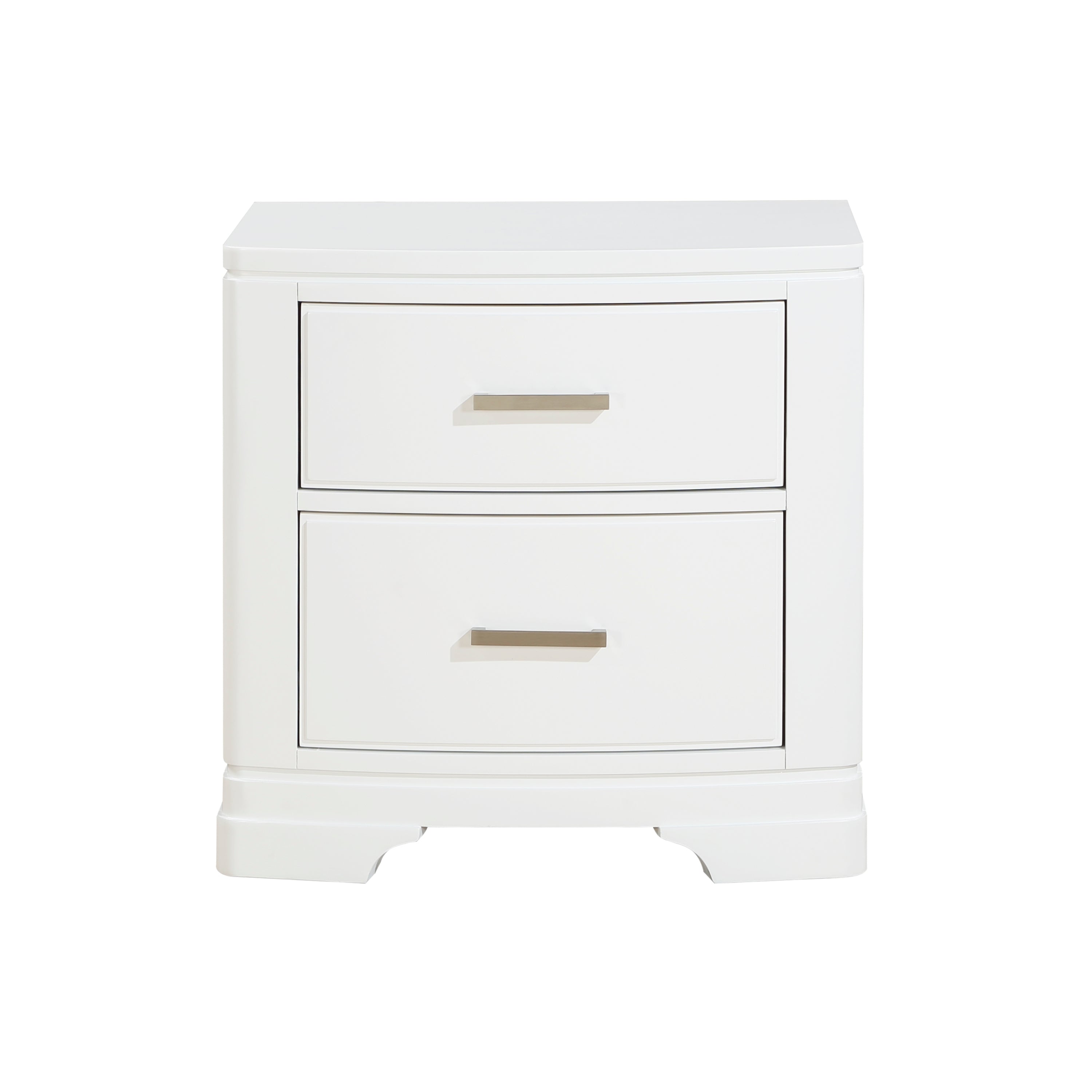 White Finish Sleek Design Nightstand with Two Storage Drawers Transitional Style Bedroom Furniture 1pc