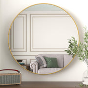 36 Inch Gold Metal Framed Round Bathrrom Mirror for Wall.(W2203134082)
