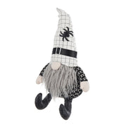 10.2x5.5x23.5' Fabric Sitting Gnome with White Hat Spider, for Halloween Decor