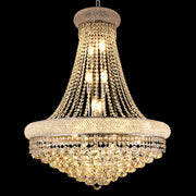 28-Inch Crystal Chandelier Lighting for Dining Room Modern Interior Luxury K9 Bedroom Crystal Chandelier Ceiling Light French Empire Crystal Chandelier Chrome 15 Lights
