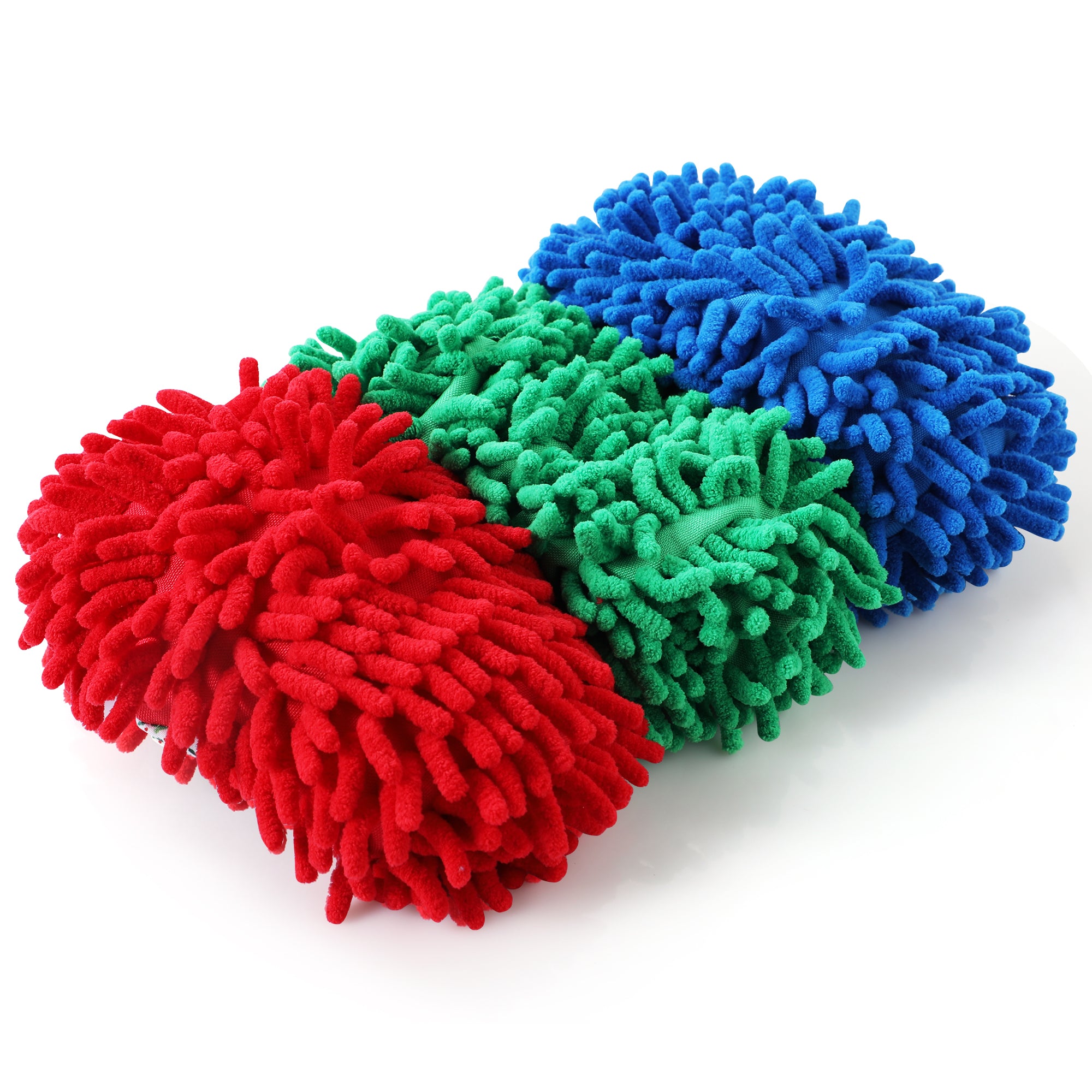 Microfiber Mop Slippers for Floor Cleaning, Machine Washable, 3 Pieces, Multi-Color