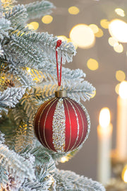 D3.9' Christmas Ball Ornaments, Glass Decorative Hanging Ball Christmas Tree Ornaments for Holiday Party Decorations, Set of 6