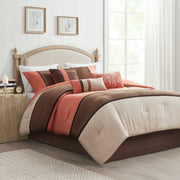 7 Piece Faux Suede Comforter Set Coral Cal King