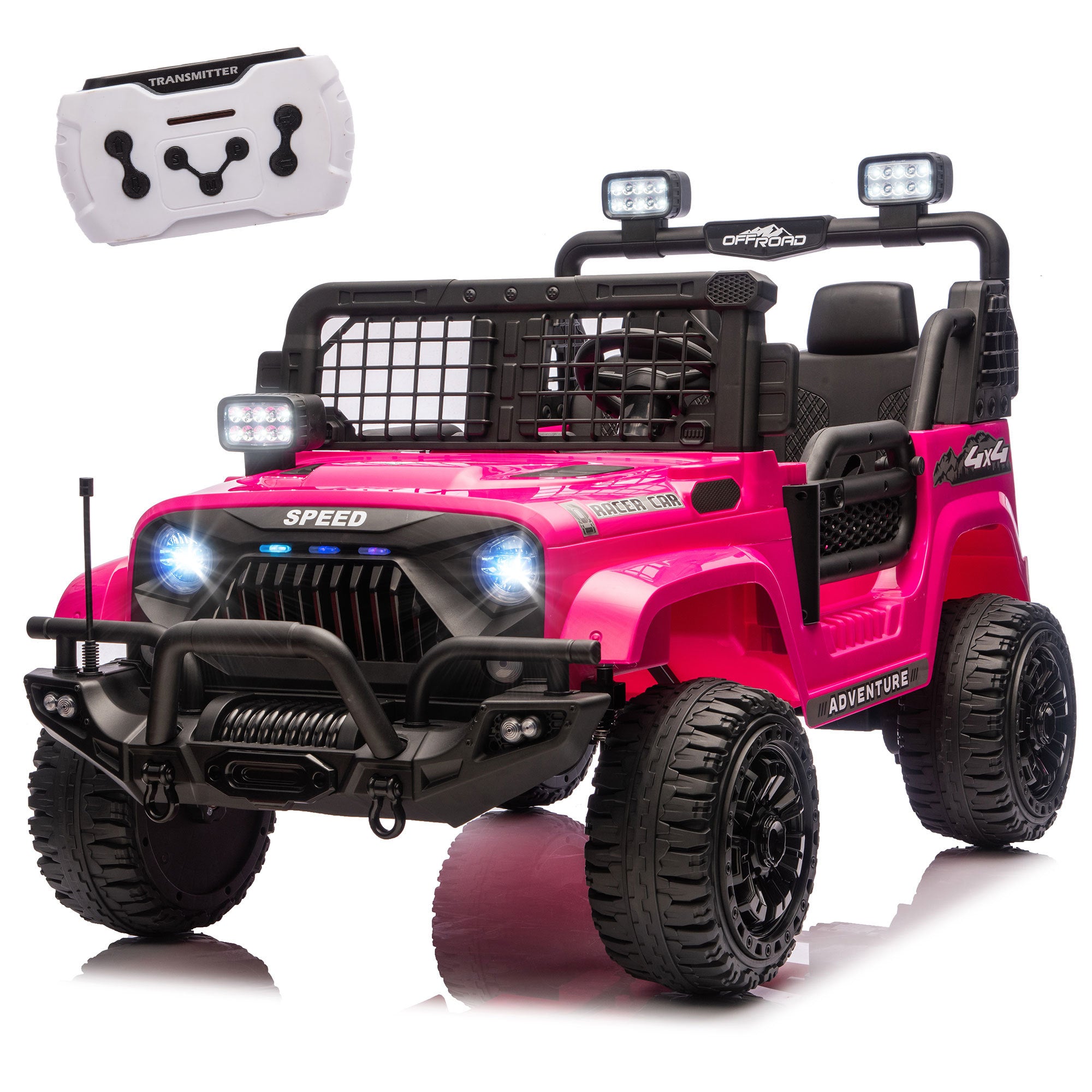 24V 100W*2 Kids Ride On Car w/ Remote Control - 3 Speed Adjustable,LED Headlights,4-Wheel Shock Absorption,USB/MP3 Charging & Battery Indicator,Bluetooth & music - Electric Toy Car for kids 3-8