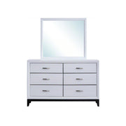 Glasgow Contemporary White Wooden Dresser with Six Drawers