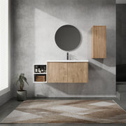 48' Wall-Mounted Bathroom Vanity With Sink and Side Cabinet, Soft Close Doors,00112IMO-0636IMO-0612GWH Combination Cabinet(KD-Packing)