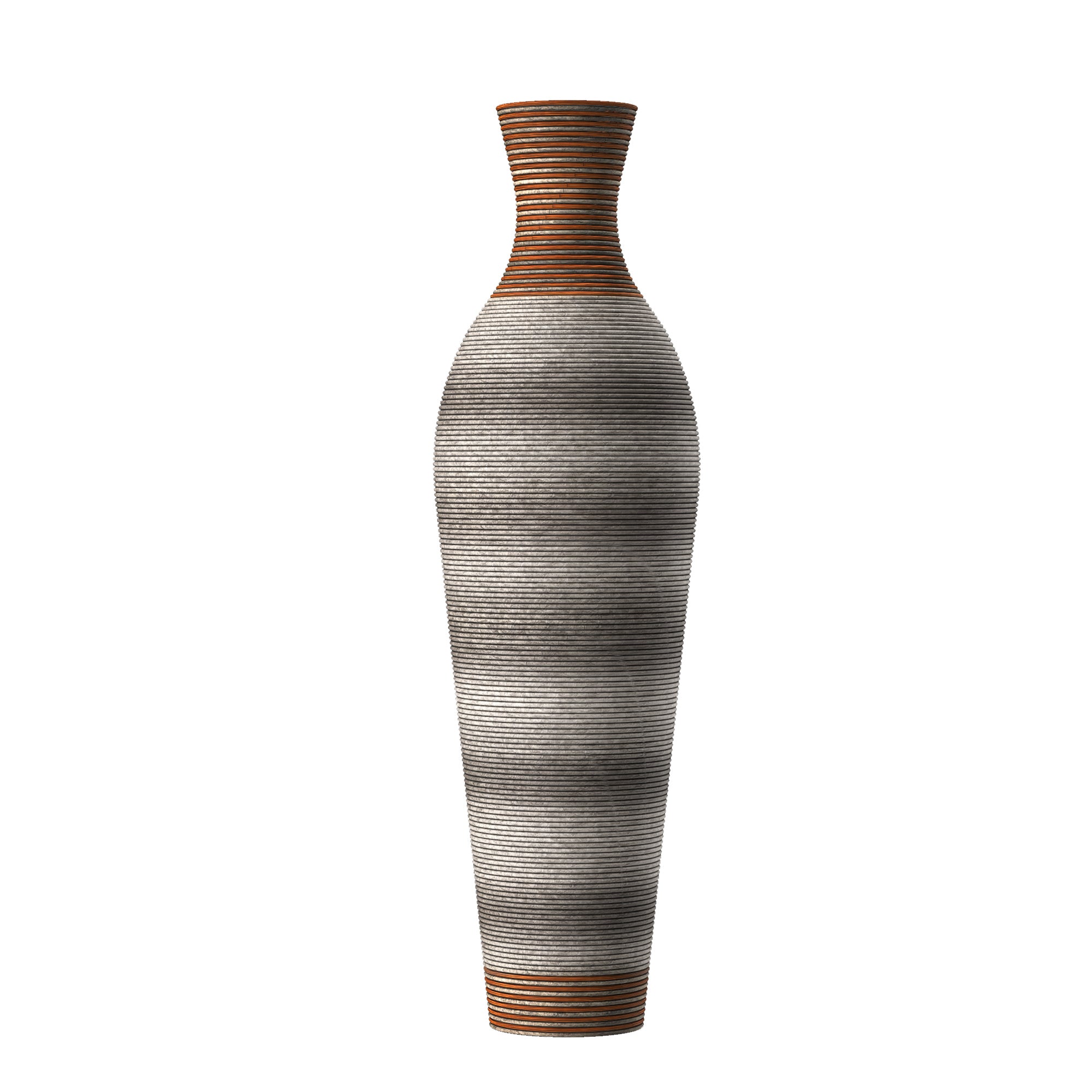 39-Inch-Tall Vase, Brown Decorative Floor Vase, Classic Neat Floor Vase Tall Freestanding Flower Holder, Artificial Rattan Vase, PVC Floor Vase, Flower Holder for Home Décor