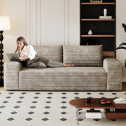 71' 3Setaser Sofa,Corduroy Fabric,Deep Seat Couches,Comfy Loveseat Sofa,No Assembly,1pcs for Living room, Bedroom,Conference room ,Apartment,Camel