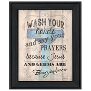 'Bathroom Humor' by Debbie DeWitt, Ready to Hang Framed Print, Black Frame