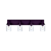 Modern Wall Bathroom Vanity Light Fixture 4 Light Oil Rubbed Bronze Metal with Clear Glass Shade,Industrial Vintage Farmhouse Wall Mount Lighting Sconce