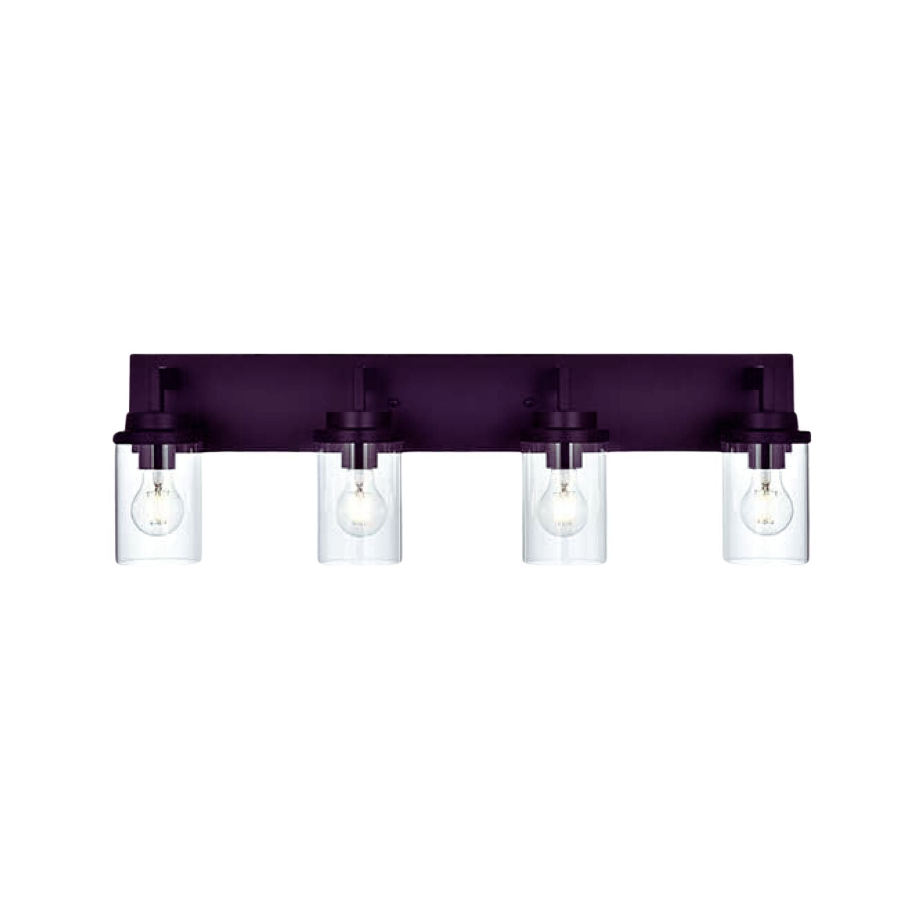 Modern Wall Bathroom Vanity Light Fixture 4 Light Oil Rubbed Bronze Metal with Clear Glass Shade,Industrial Vintage Farmhouse Wall Mount Lighting Sconce