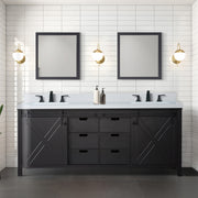 Brown Double Bath Vanity 80 in. W x 22 in. D, with Cultured Marble Countertop