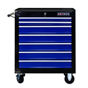 7 DRAWERS MULTIFUNCTIONAL TOOL CART WITH WHEELS-BLACK+BLUE