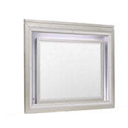 Elegant Cross Champagne Mirror with LED Light in Solid Wood and MDF Frame, 46.46 x 2.01 x 37.99 inches