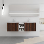 60 Inch Soft Close Doors Bathroom Vanity With Sink, A Small Storage Shelves, 24' and 12' Combination Cabinet,(KD-Packing)