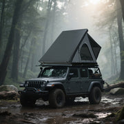 Thin And Light Version Rooftop Tent Hard Shell - Aluminium Roof Top Tent,With Tri-Color LED Strip Light & 1.97' Thick memory foam mattress,for Car SUV Truck Camping