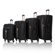 SoftshellLuggage Expandable 4 Piece Set Suitcase Softside Lightweight Luggage Travel Set