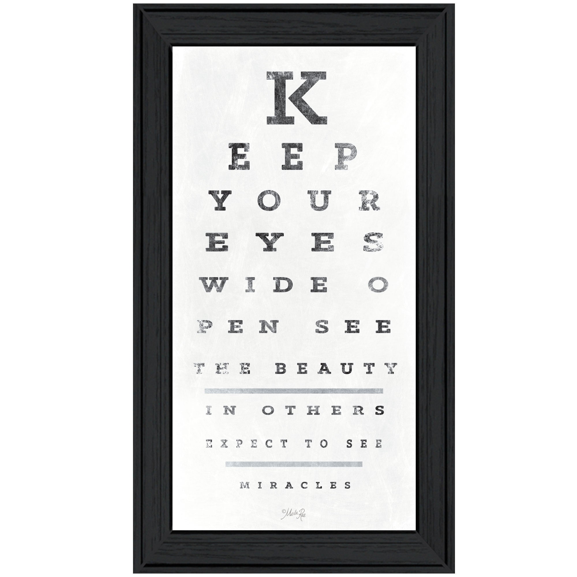'Eye Chart II' by Marla Rae, Ready to Hang Framed Print, Black Frame