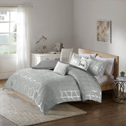 Full/Queen Metallic Printed Duvet Cover Set