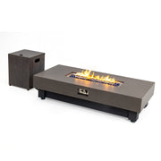 60-INCH FIRE PIT TABLE,Wood Outdoor Gas Fire Pit Table with Rain cover,Rectangular Heater for Patio, Backyard, Deck, Outdoor Modern Patio Fire Pit