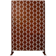 Outdoor & Indoor Privacy Screen Metal Privacy Screen 76' H×48' W, Freestanding Decorative Privacy Screen for Deck Balcony Patio, Rust Red Steel