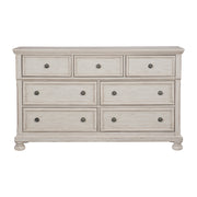 Antique White Finish1pc Dresser of 7 Drawers Traditional Design Hidden Drawer Classic Bedroom Furniture