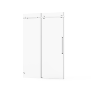 Goodyo Frameless Shower Door, Sleek Silent Sliding Glass Door, Chrome, Tempered Glass, 48' W x 72' H