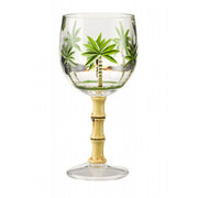 LeadingWare Palm Tree Plastic Wine Glasses Set of 4, BPA Free Acrylic, Unbreakable, 16oz, Clear
