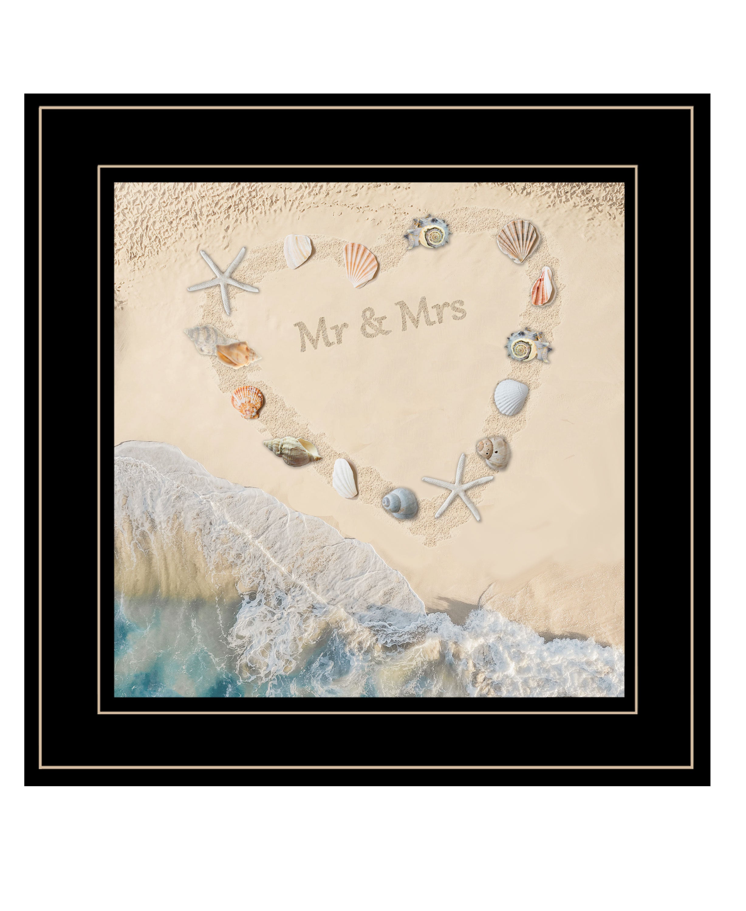'Marriage is a Beach' by Trendy Decor 4U, Ready to Hang Framed Print, Black Frame